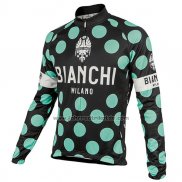 2017 Fahrradbekleidung Bianchi Milano Ml Shwarz und Grun 2 Trikot Langarm und Tragerhose